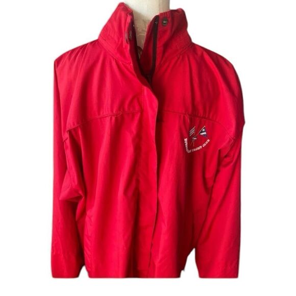Men’s StormTech Red Yacht Club Zip Away Hood Windbreaker Rain Jacket as XL - Picture 2 of 10